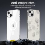 Coque compatible avec MagSafe Anti choc pour iPhone Anti-Jaunissement Étui de Protection Antichoc, Housse Anti-Rayures Dos Transparente – Image 2