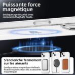 Coque compatible avec MagSafe Anti choc pour iPhone Anti-Jaunissement Étui de Protection Antichoc, Housse Anti-Rayures Dos Transparente – Image 4